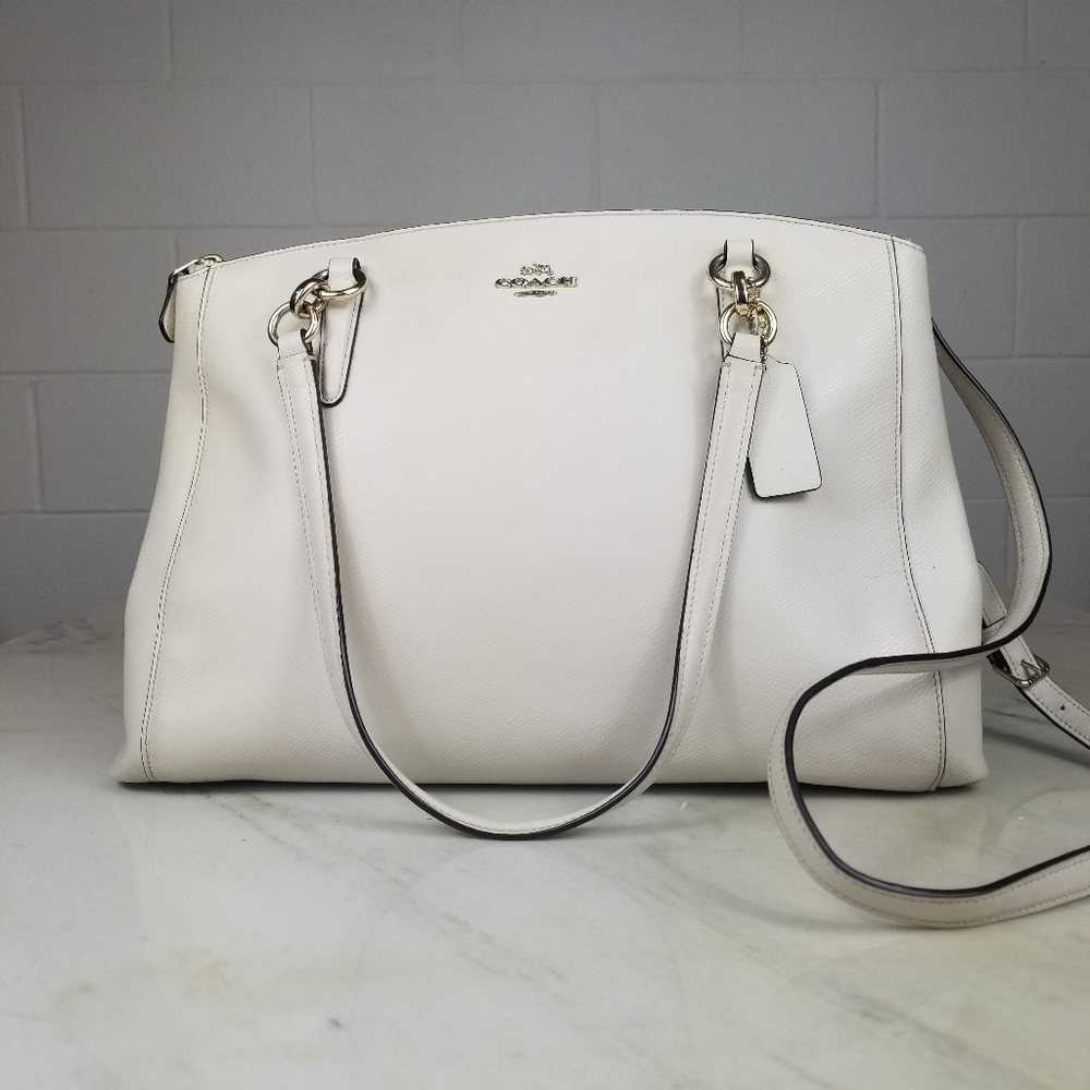 Coach Christie Carryall Large White Crossgrain